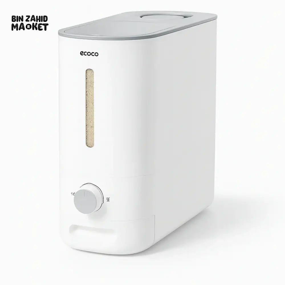 ECOCO QUANTITATIVE RICE BUCKET – 10KG AIRTIGHT GRAIN STORAGE CONTAINER WITH DISPENSER