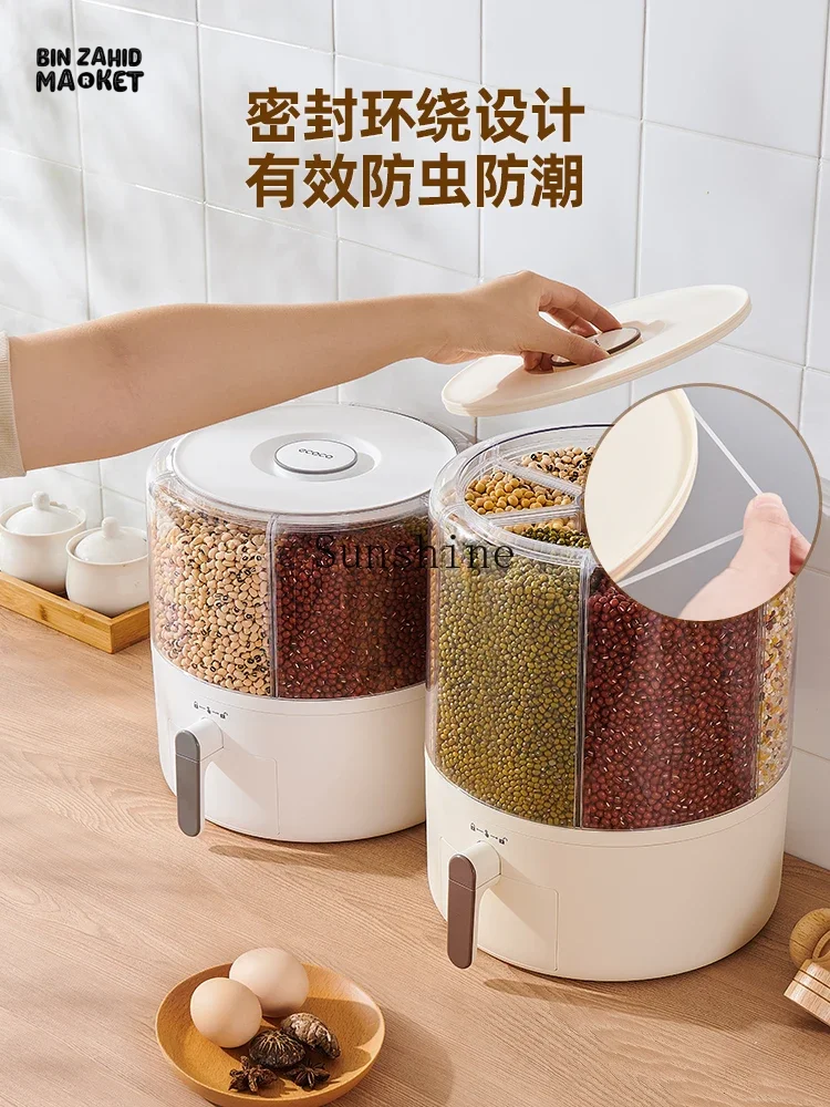 ECOCO ROTATING GRAINS STORAGE BOX – DIVIDED RICE & CEREAL DISPENSER 10KG
