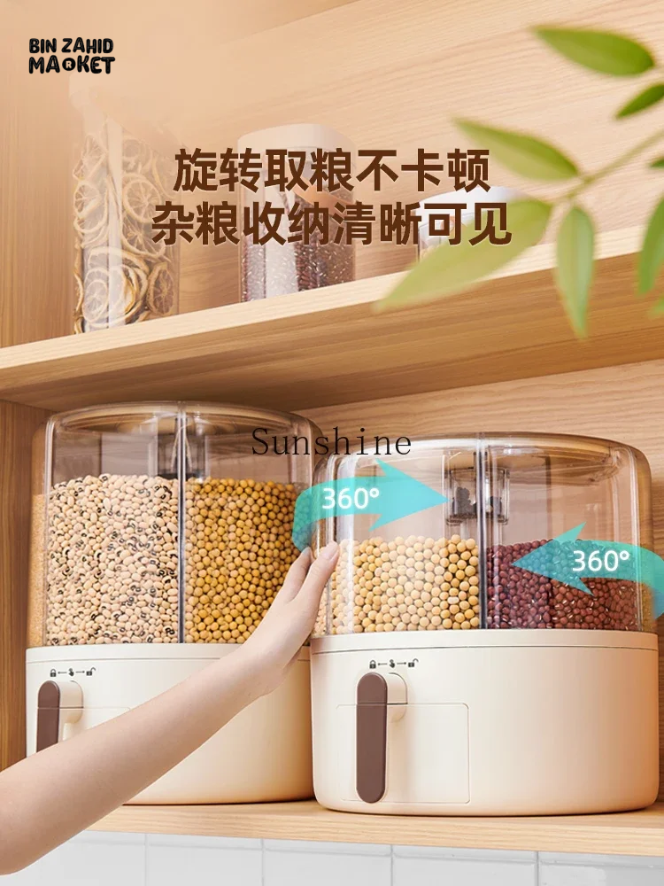 ECOCO ROTATING GRAINS STORAGE BOX – DIVIDED RICE & CEREAL DISPENSER 10KG