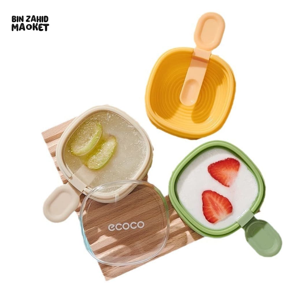 ECOCO STACKABLE ICE CREAM MOLDS WITH STICKS – LEAK PROOF FOOD GRADE KITCHEN ACCESSORY FOR TODDLER SNACKS