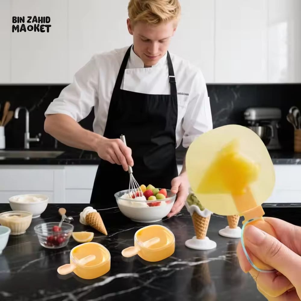 ECOCO STACKABLE ICE CREAM MOLDS WITH STICKS – LEAK PROOF FOOD GRADE KITCHEN ACCESSORY FOR TODDLER SNACKS