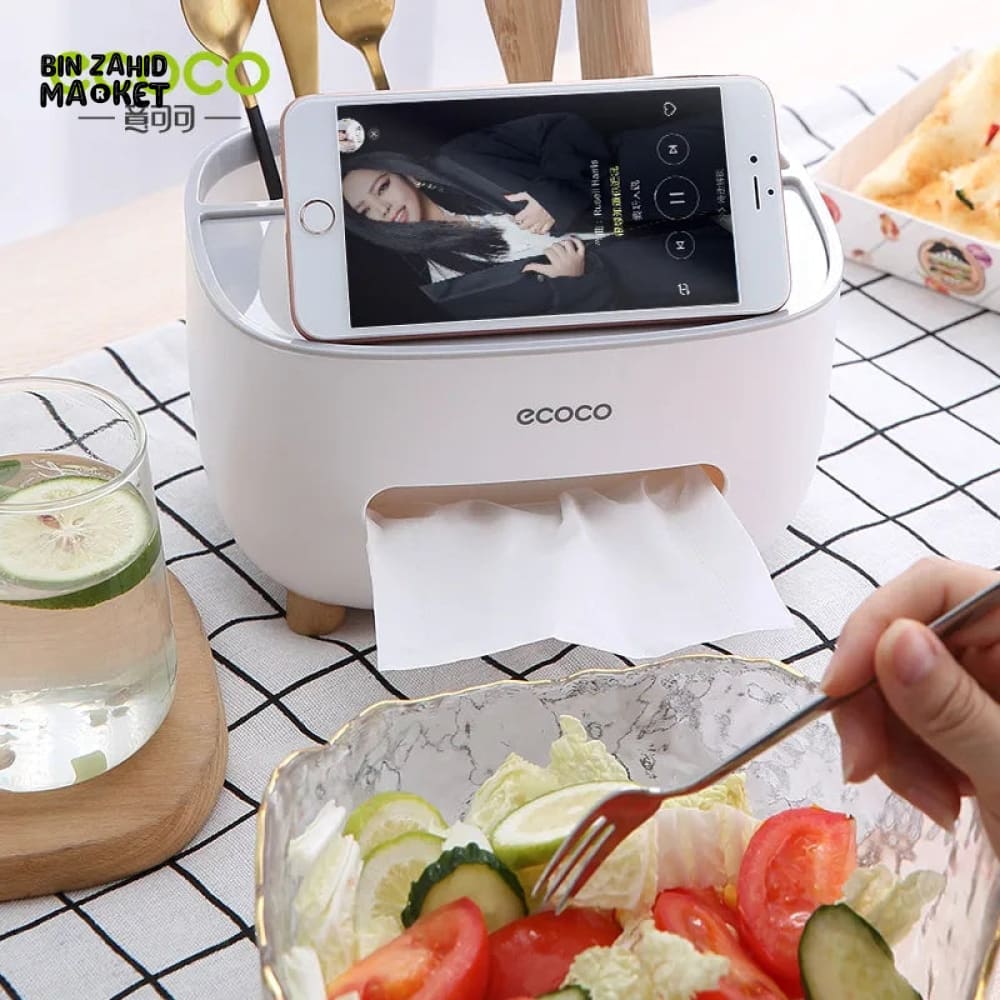 ECOCO TISSUE BOX WITH MULTIFUNCTIONAL HOLDER