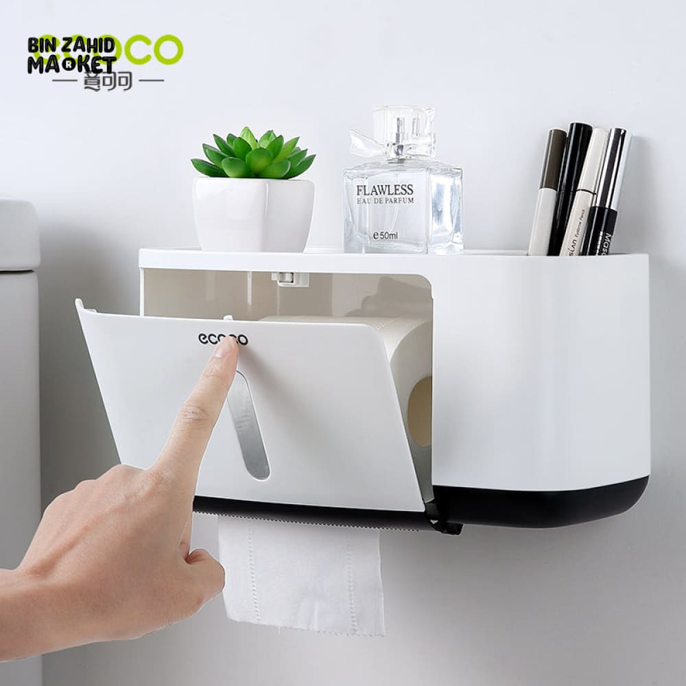ECOCO WALL-MOUNTED TISSUE BOX – DUSTPROOF BATHROOM HOLDER