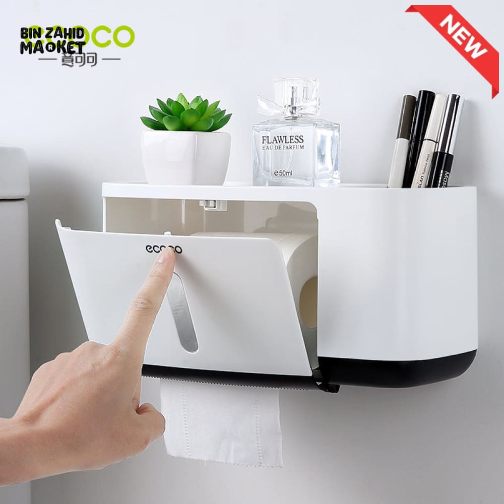 ECOCO WALL-MOUNTED TISSUE BOX – DUSTPROOF BATHROOM HOLDER