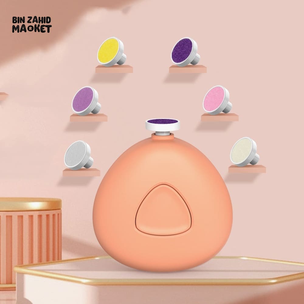 ELECTRIC BABY NAIL TRIMMER WITH 6 GRINDING HEADS – GENTLE & SAFE MANICURE SET FOR NEWBORNS AND TODDLERS – BATTERY OPERATED