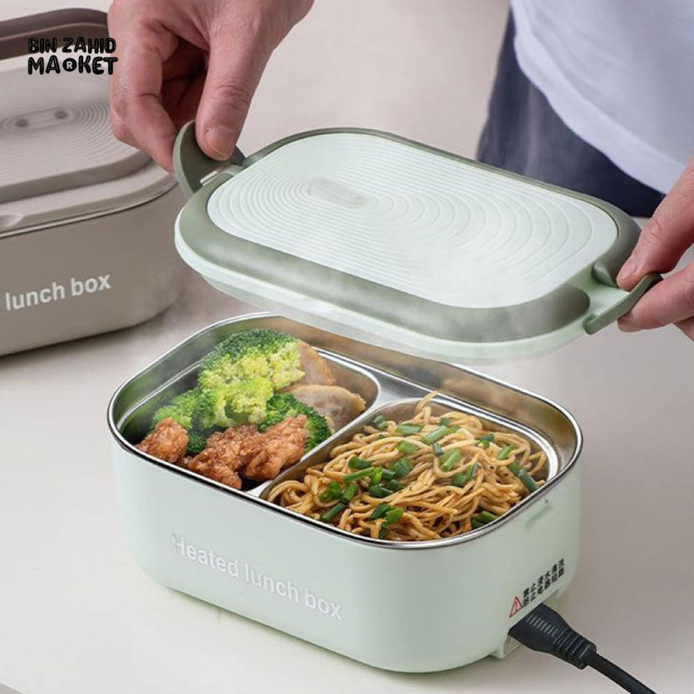 ELECTRIC HEATED LUNCH BOX WITHOUT WATER INJECTION – 304 STAINLESS STEEL, PLUG-IN CONSTANT TEMPERATURE FOR OFFICE USE