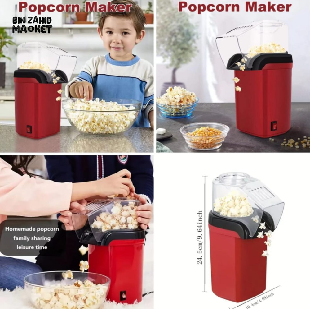 ELECTRIC POPCORN MAKER | QUICK & EASY HOT AIR POPPER FOR HOME USE