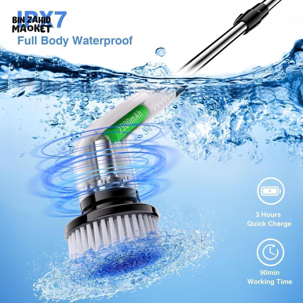 ELECTRIC SPIN SCRUBBER 9-IN-1 CORDLESS ROTATING CLEANING BRUSH FOR BATHROOM KITCHEN & TOILET CLEANING