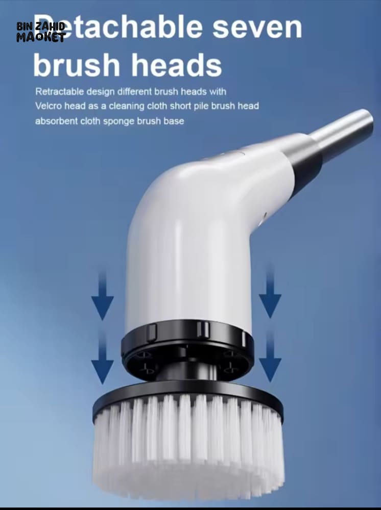 ELECTRIC SPIN SCRUBBER 9-IN-1 CORDLESS ROTATING CLEANING BRUSH FOR BATHROOM KITCHEN & TOILET CLEANING