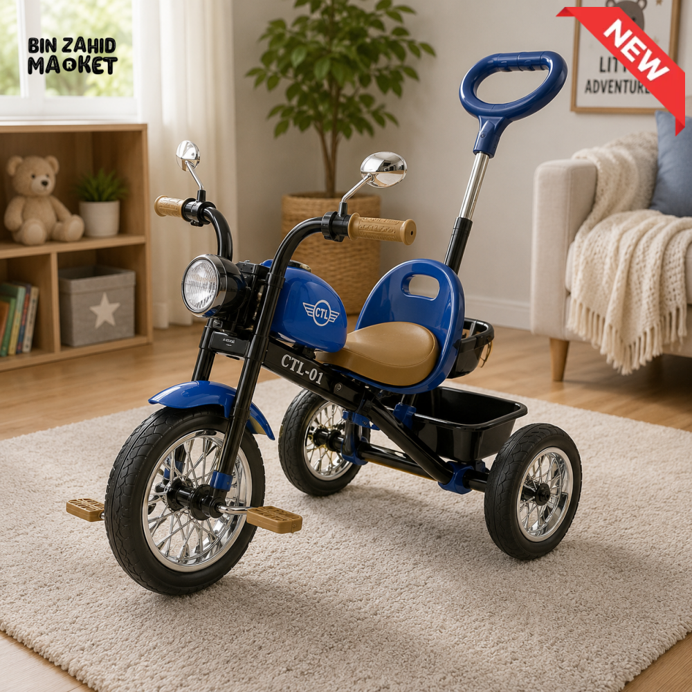 ELECTRIC STYLE KIDS TRICYCLE MOTORBIKE - BLUE