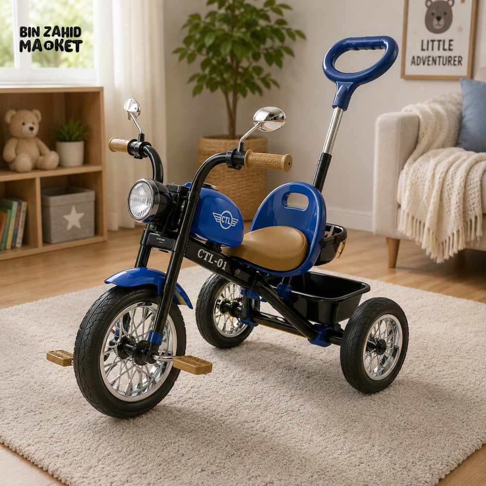 ELECTRIC STYLE KIDS TRICYCLE MOTORBIKE - BLUE