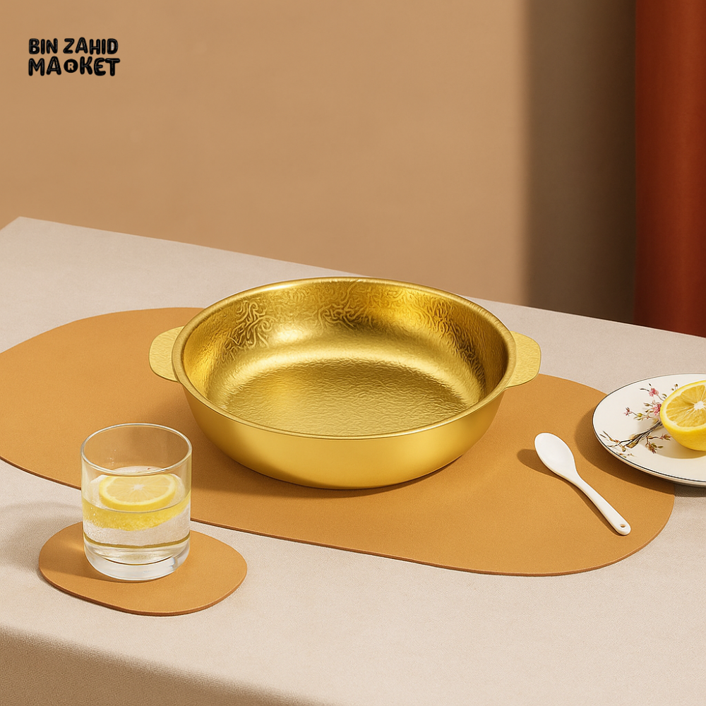 ELEGANT ELECTROPLATED GOLDEN SERVING BOWL – STAINLESS STEEL, STYLISH & DURABLE DESIGN