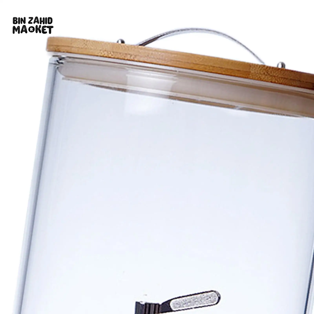 ELEGANT GLASS BEVERAGE DISPENSER JAR WITH LID