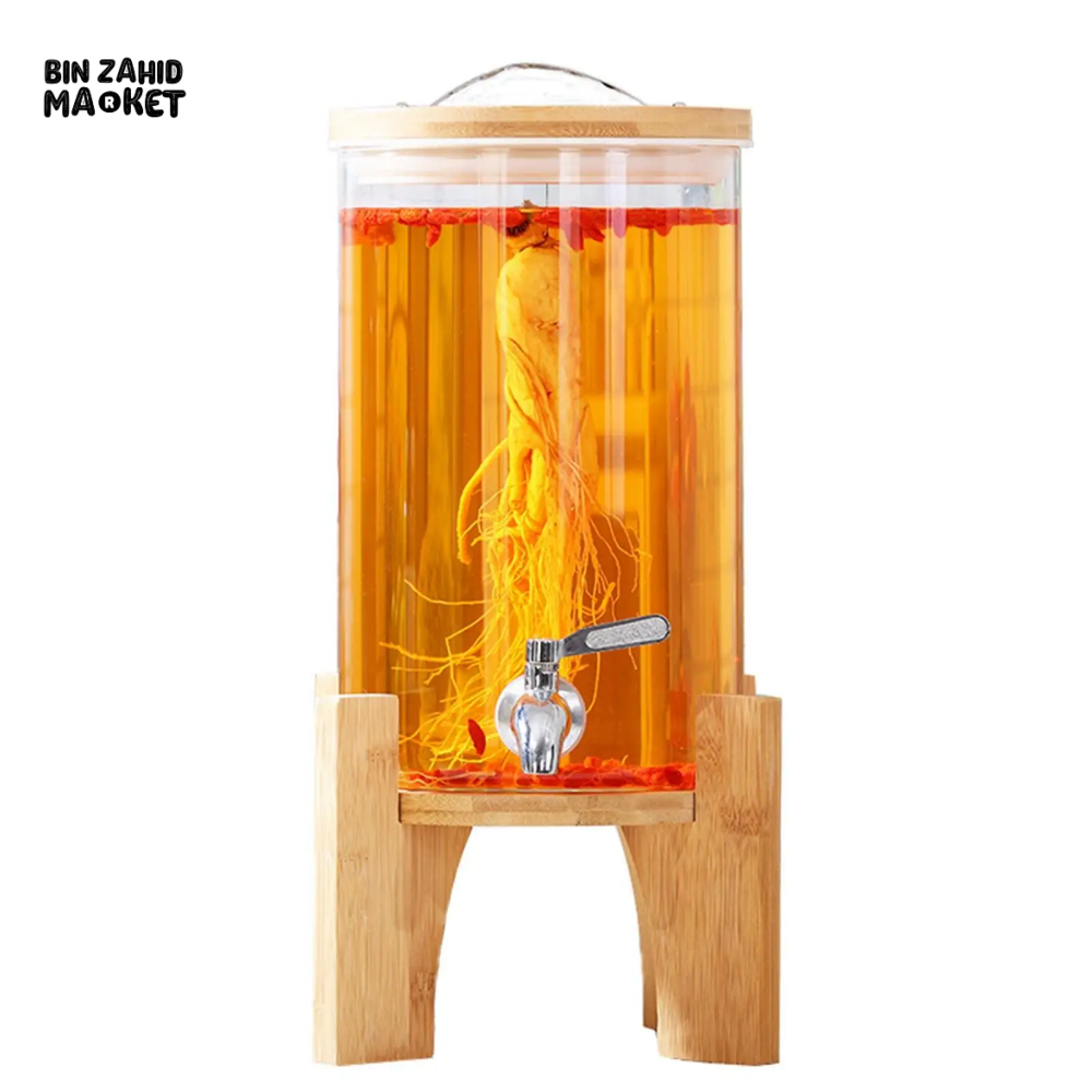 ELEGANT GLASS BEVERAGE DISPENSER JAR WITH LID