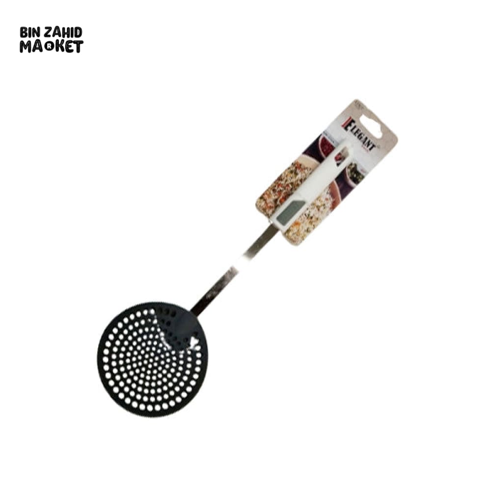 "ELEGANT NYLON SKIMMER – HEAT-RESISTANT NON-STICK SLOTTED SPOON FOR FRYING AND STRAINING E7807