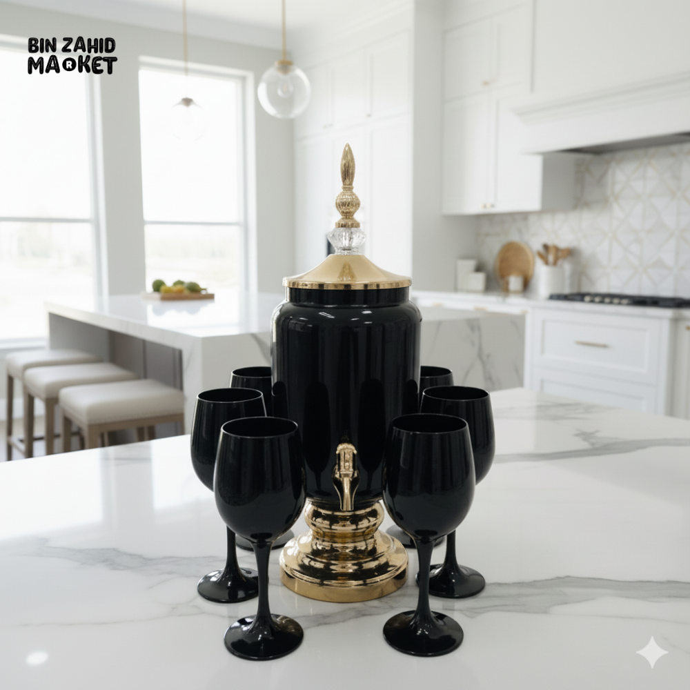 ELEGANTIUM 7 PIECES BEVERAGES DISPENSER SET 3 LITRES - Black 253