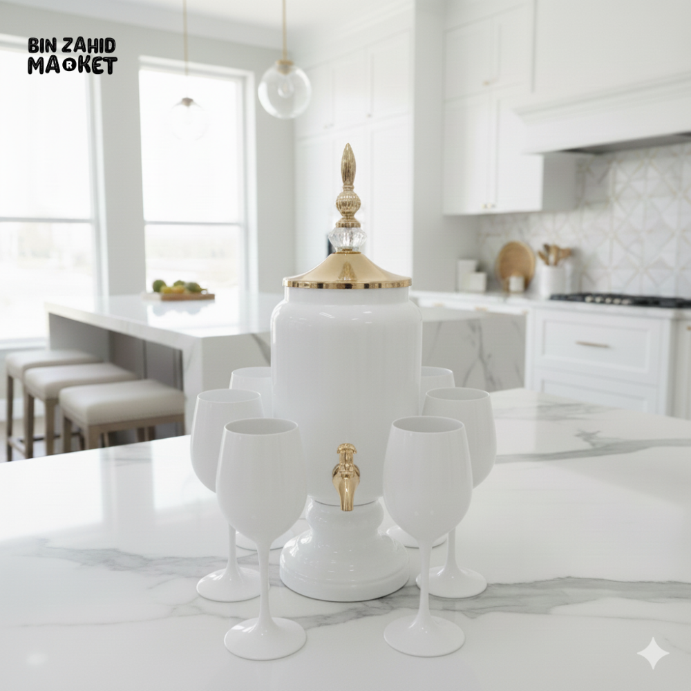 ELEGANTIUM 7 PIECES BEVERAGES DISPENSER SET 3 LITRES - WHITE 254