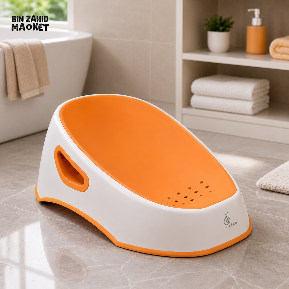 ERGONOMIC BABY BATH SUPPORT SEAT - ORANGE