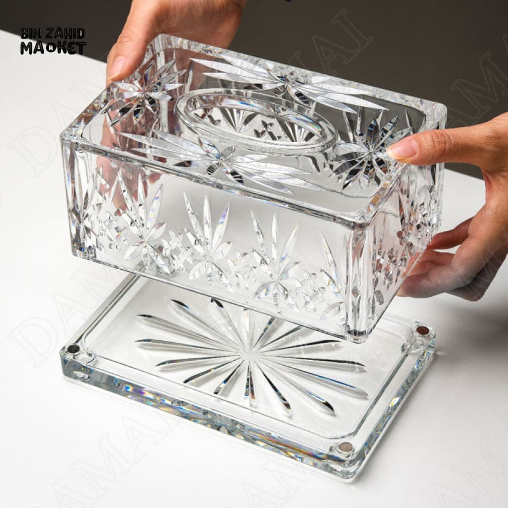 EUROPEAN HOLLOW ACRYLIC TISSUE BOX – MODERN DESKTOP NAPKIN HOLDER