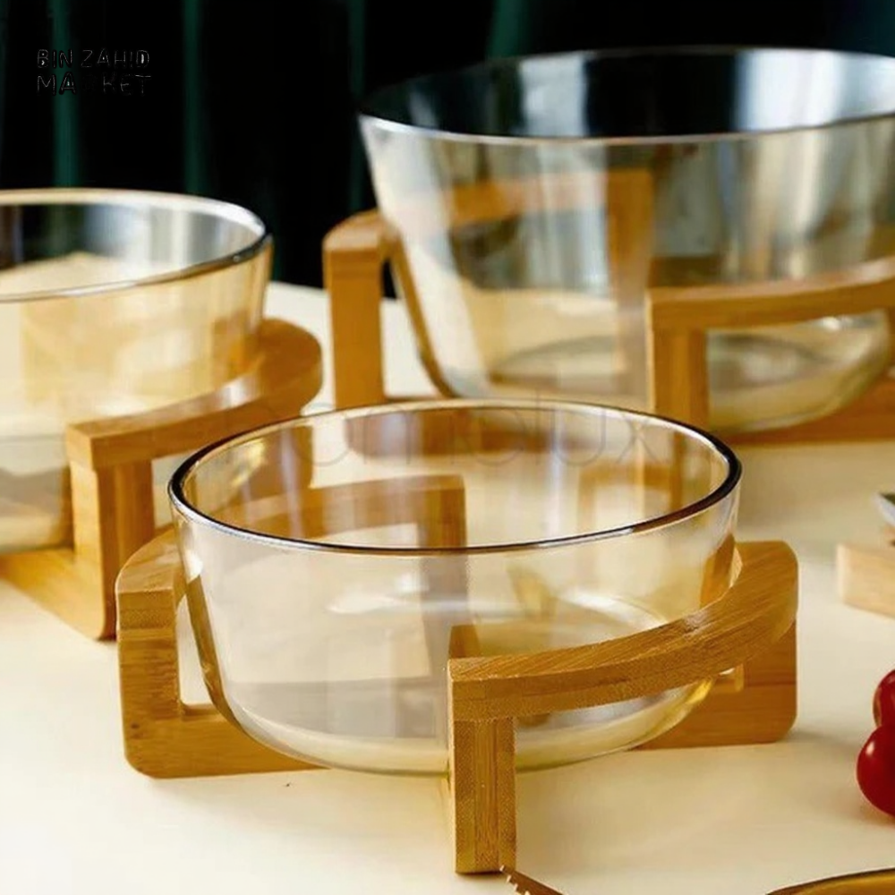 European Style Transparent Glass Fruit Basket