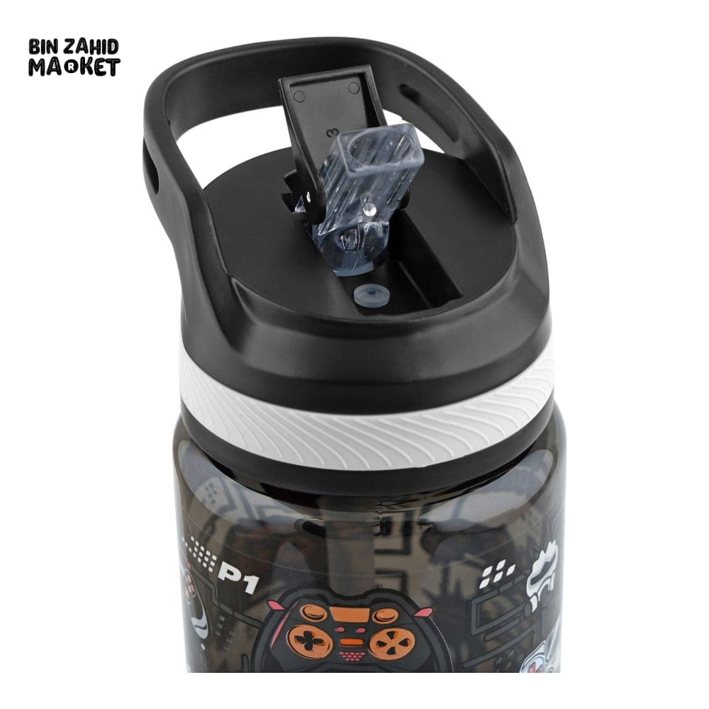 EYUN KIDS CARTOON FANCY WATER BOTTLE WITH HANDLE BLACK SB-10 750ML
