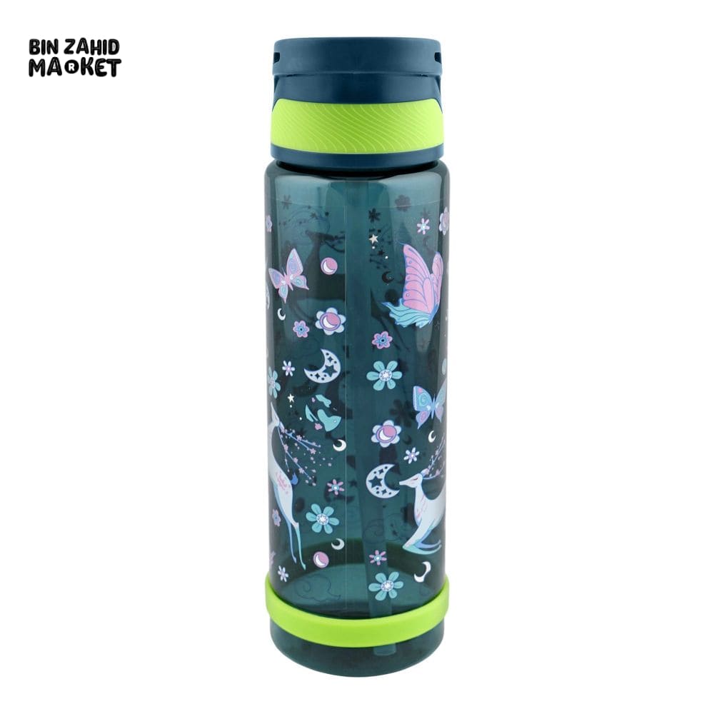 EYUN KIDS CARTOON FANCY WATER BOTTLE WITH HANDLE GREEN SB-10 750ML