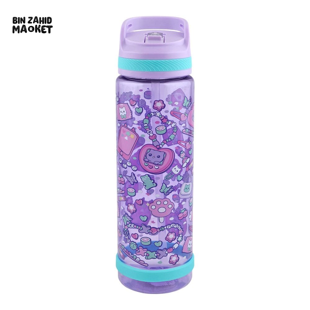 EYUN KIDS CARTOON FANCY WATER BOTTLE WITH HANDLE PURPLE SB-10 750ML