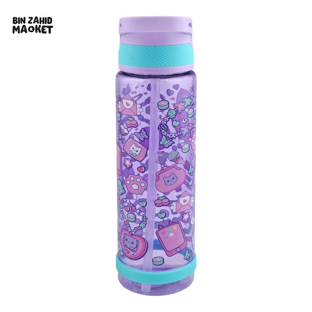 EYUN KIDS CARTOON FANCY WATER BOTTLE WITH HANDLE PURPLE SB-10 750ML
