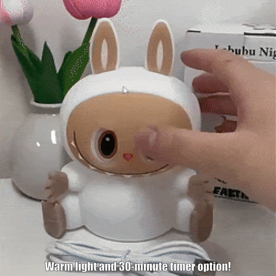 CUTE SILICONE LED NIGHT LIGHT USB RECHARGEABLE TOUCH CONTROL - LABUBU