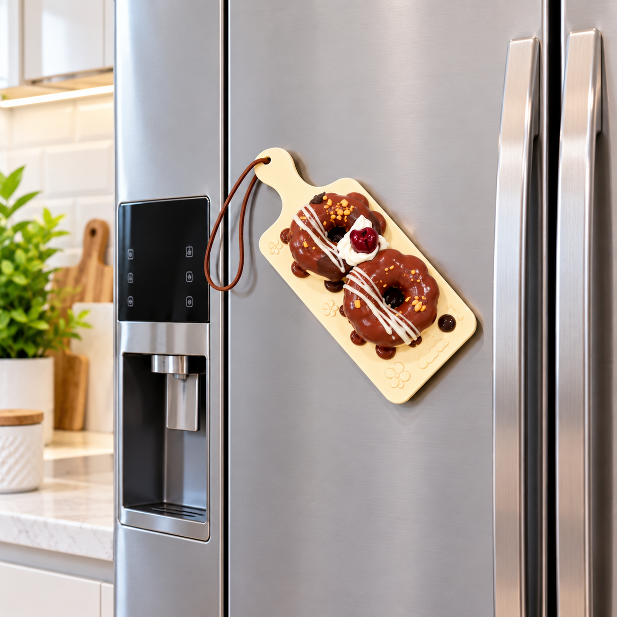 CHOCOLATE DONUT DESSERT DESIGN FRIDGE MAGNET
