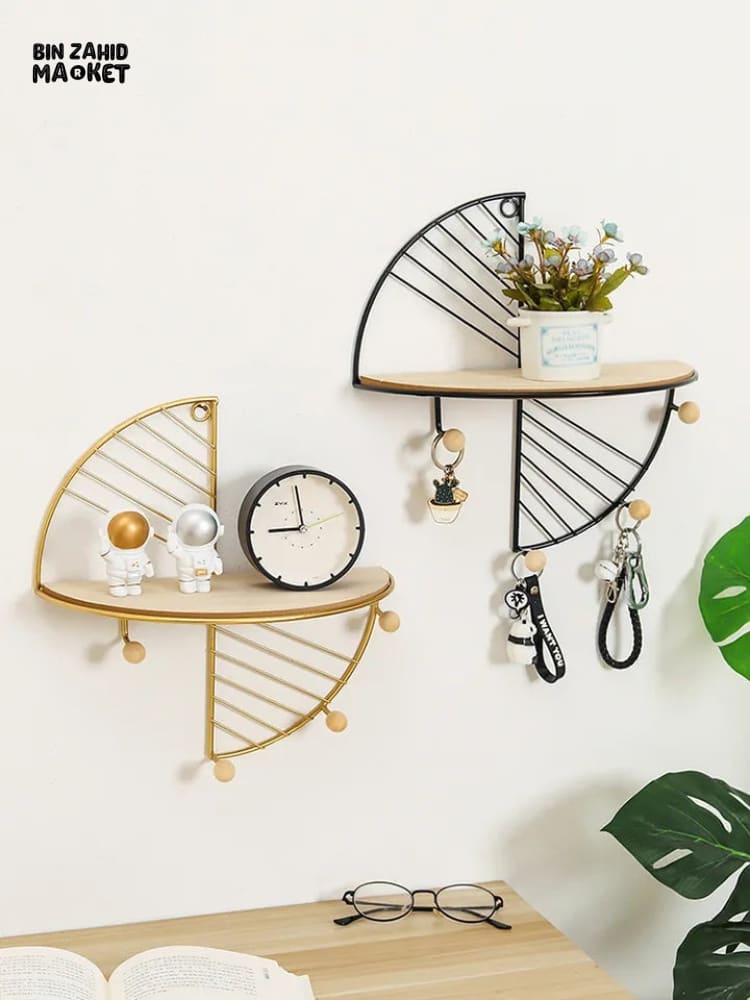 FAN SHAPED WALL MOUNTED STORAGE SHELF