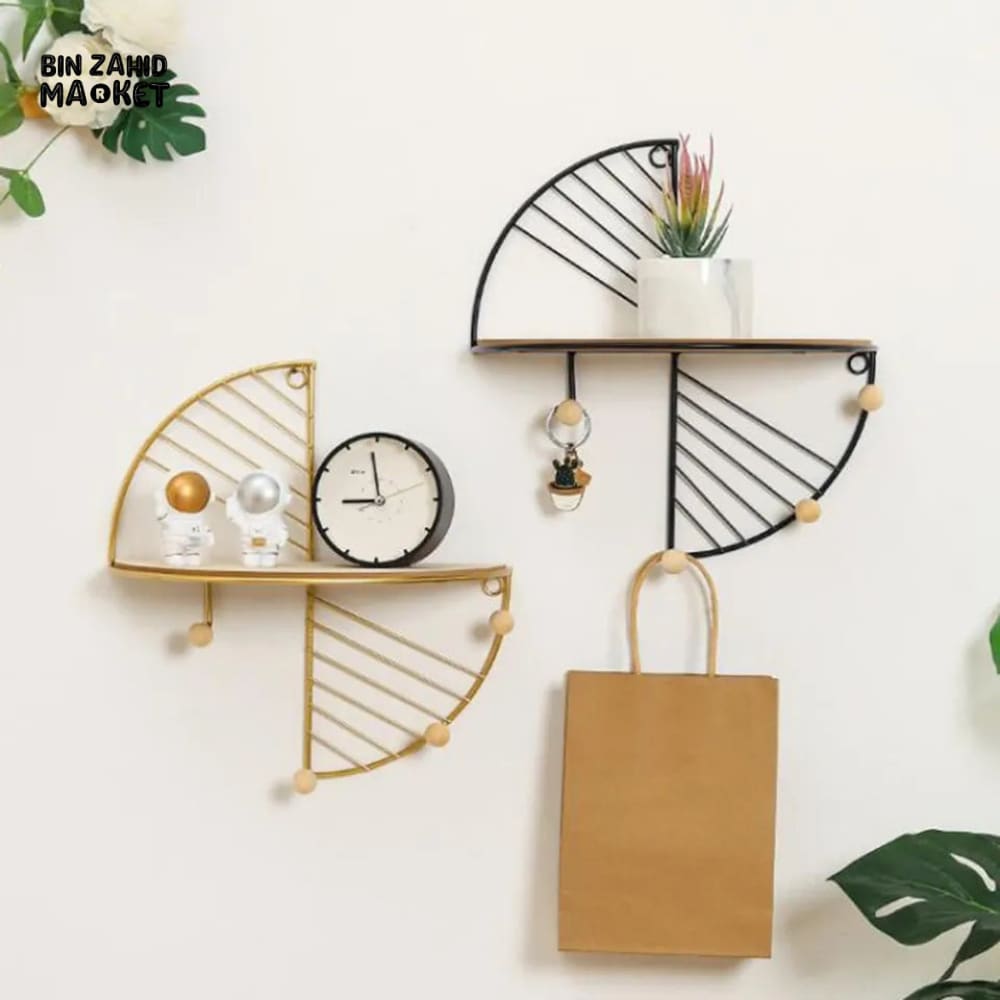 FAN SHAPED WALL MOUNTED STORAGE SHELF