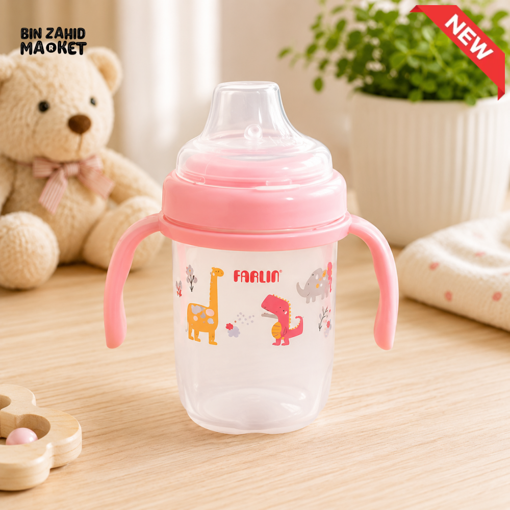 FARLIN DRINKING CUP STEP 2-SPOUT 240ML-PINK