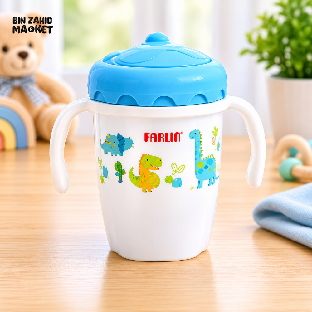 FARLIN DRINKING CUP STEP 3-STRAW 240ML-BLUE
