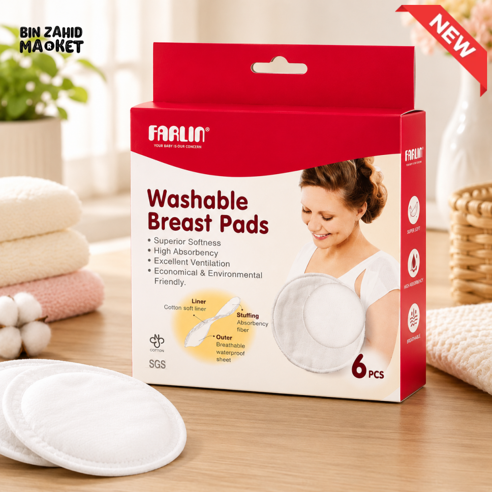FARLIN WASHABLE BREAST PADS PK-6