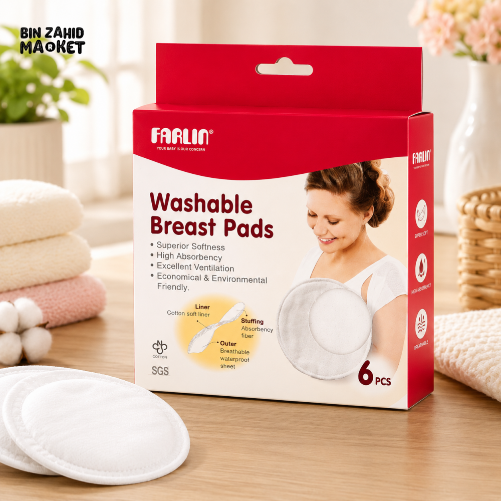 FARLIN WASHABLE BREAST PADS PK-6