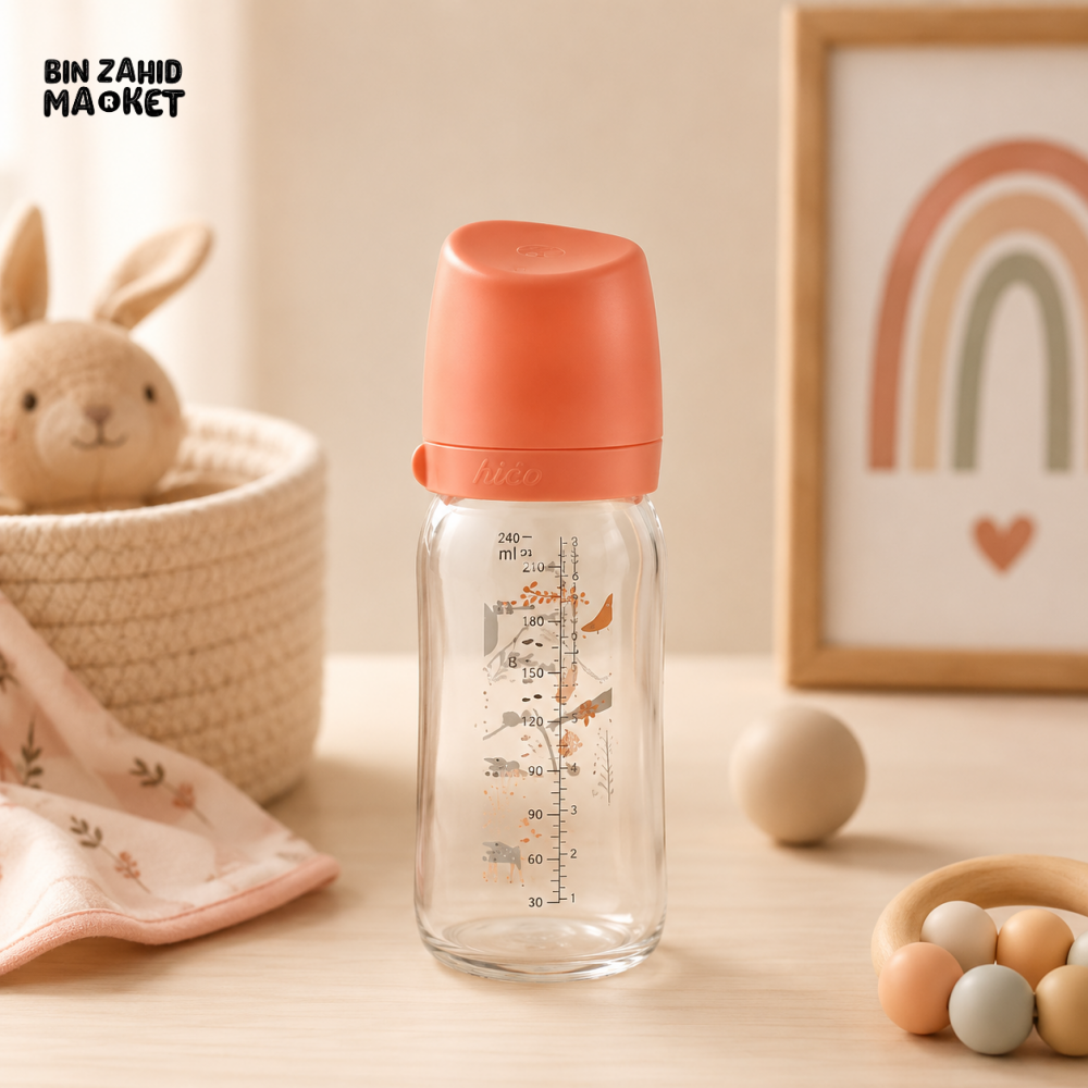FARLIN WIDE NECK GLASS FEEDER 160ML - ORANGE
