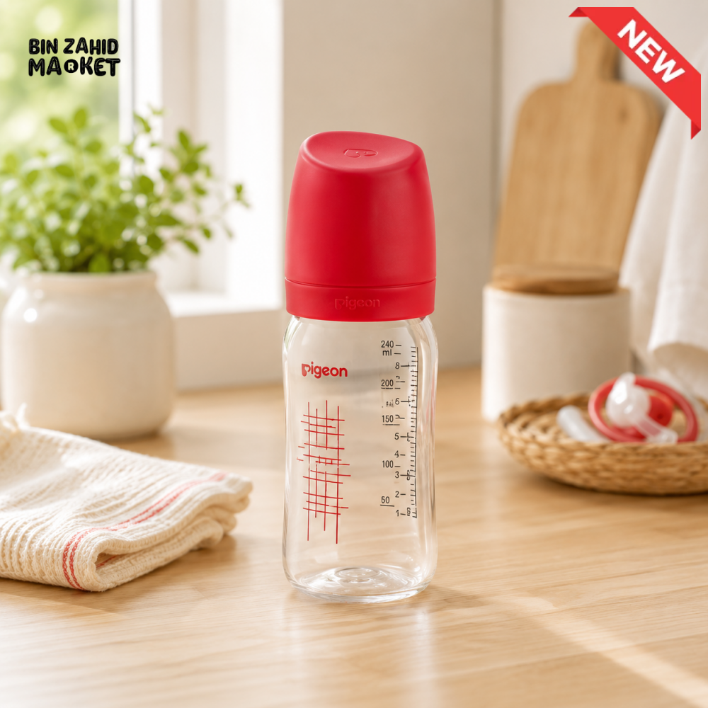 FARLIN WIDE NECK GLASS FEEDER 160ML - RED