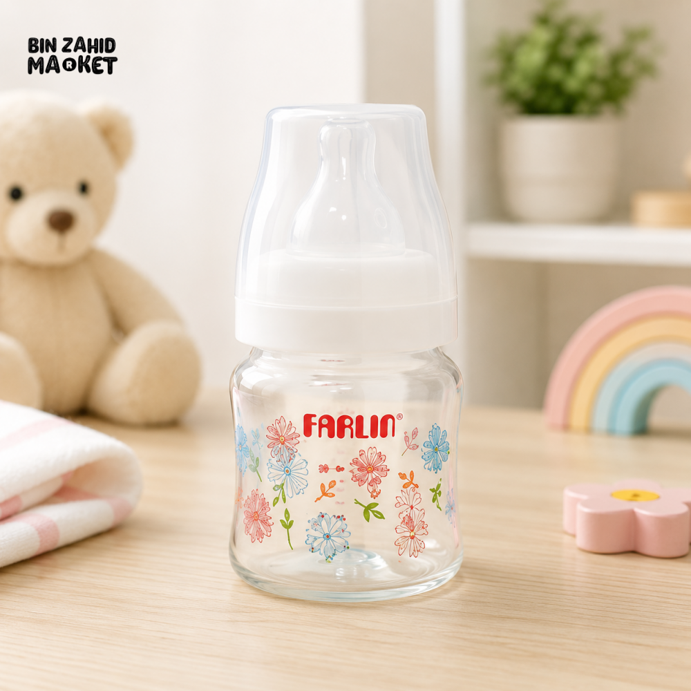 FARLIN WIDE NECK GLASS FEEDING BOTTLE 120 ML