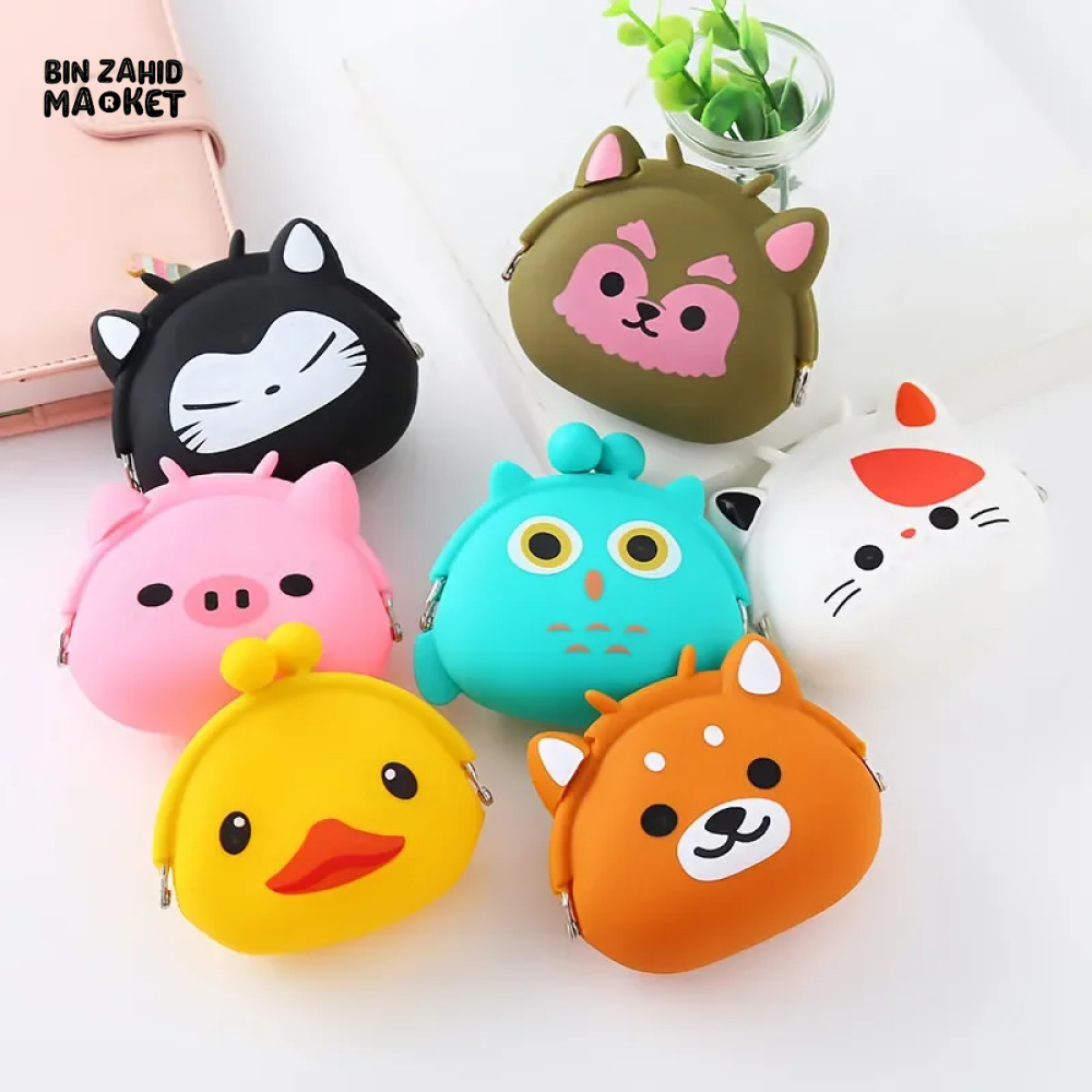 FASHION COIN PURSE CUTE MINI CARTOON SILICONE CLUTCH BAG