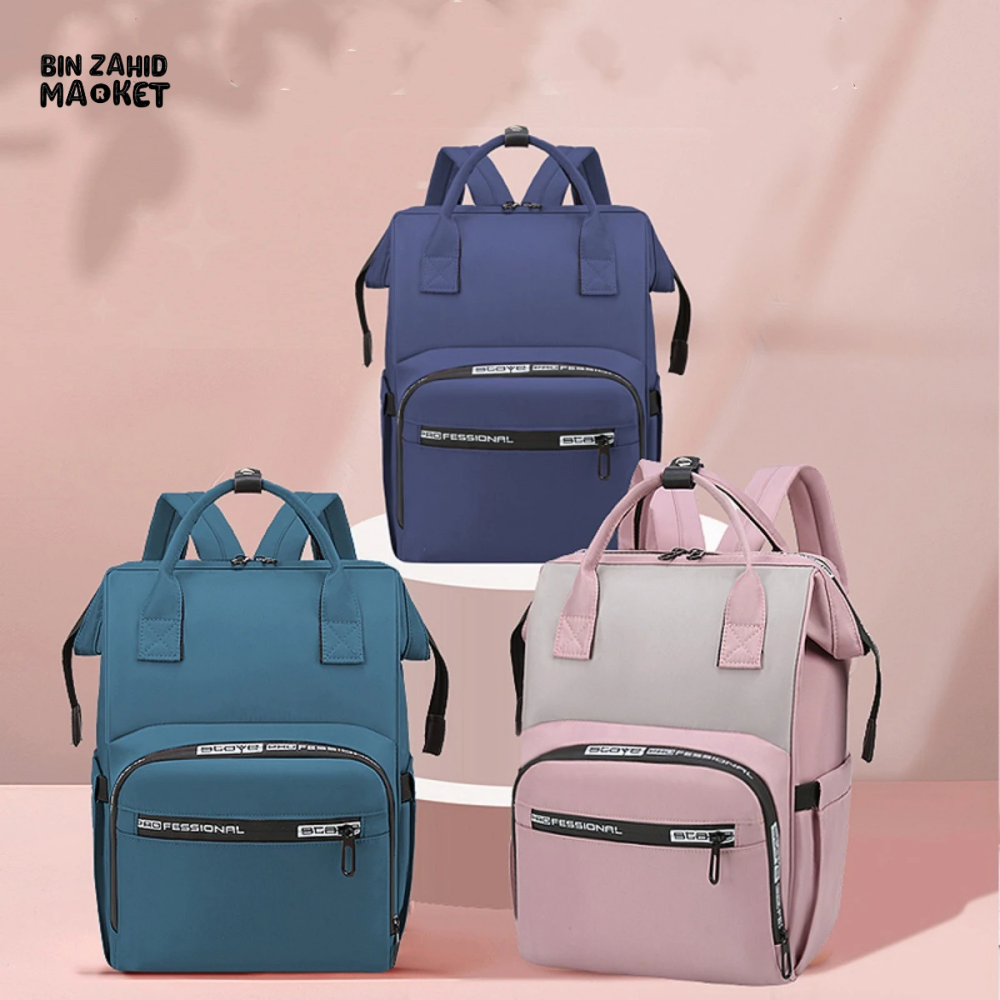 FASHIONABLE MOMMY BACKPACK LARGE CAPACITY TRAVEL STORAGE BAG
