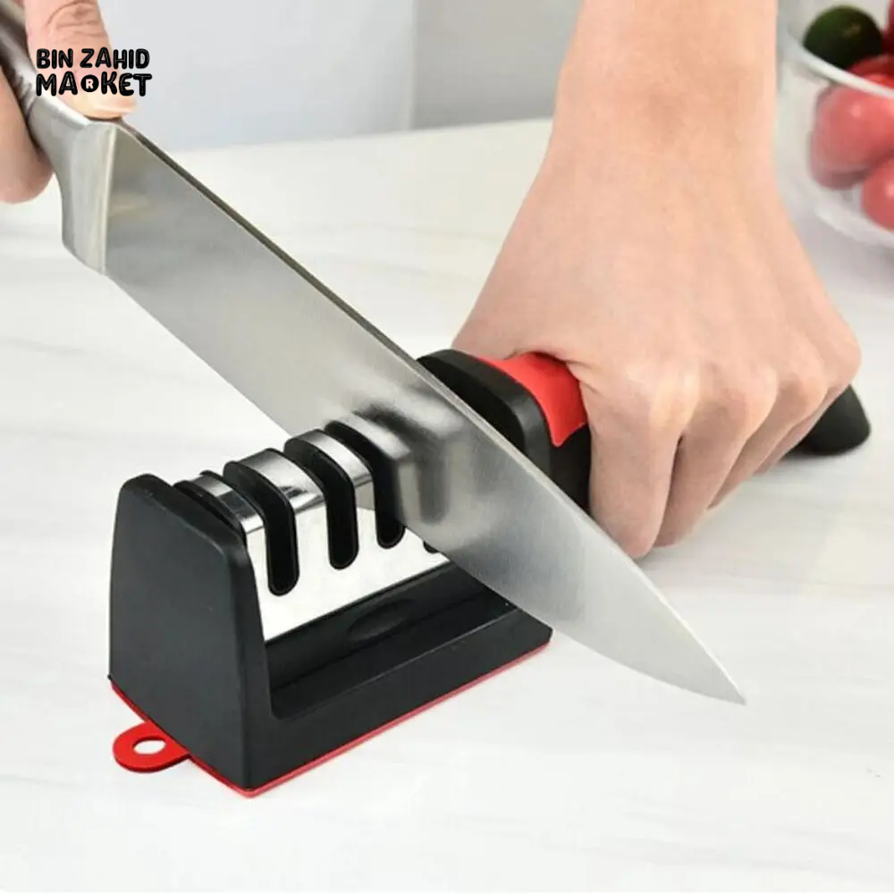 FAST 4-STAGE PROFESSIONAL KNIFE SHARPENER – SHARPENING & CUTTING TOOL FOR KITCHEN BLADES