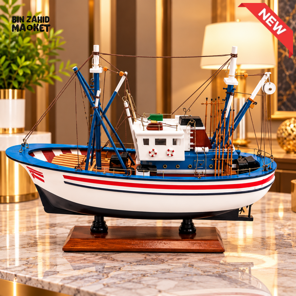 FISHING BOAT MODEL DECORATIVE SHOWPIECE