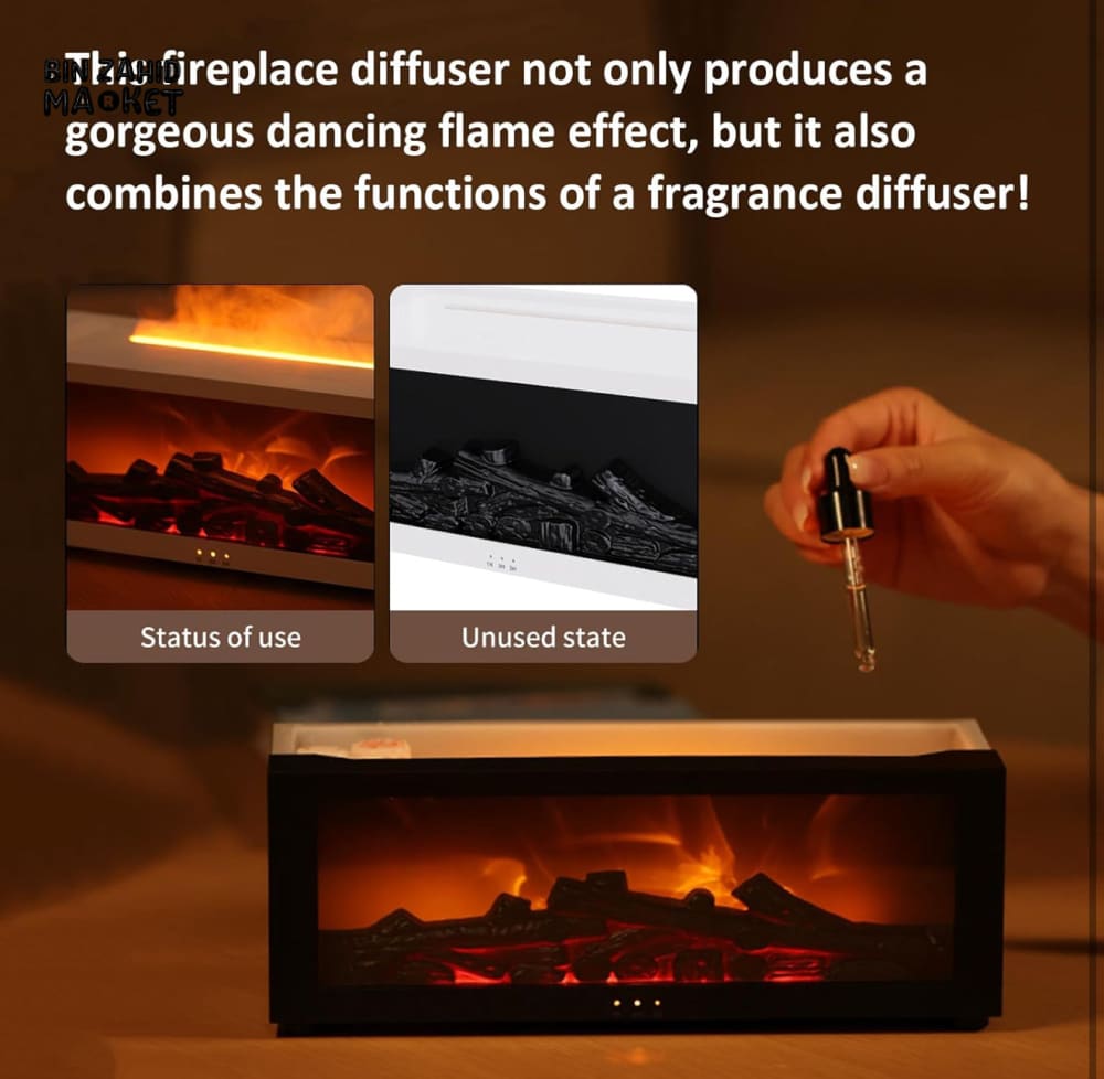 FLAME DESIGN AROMA HUMIDIFIER – WITH REMOTE & LED AMBIENT LIGHT