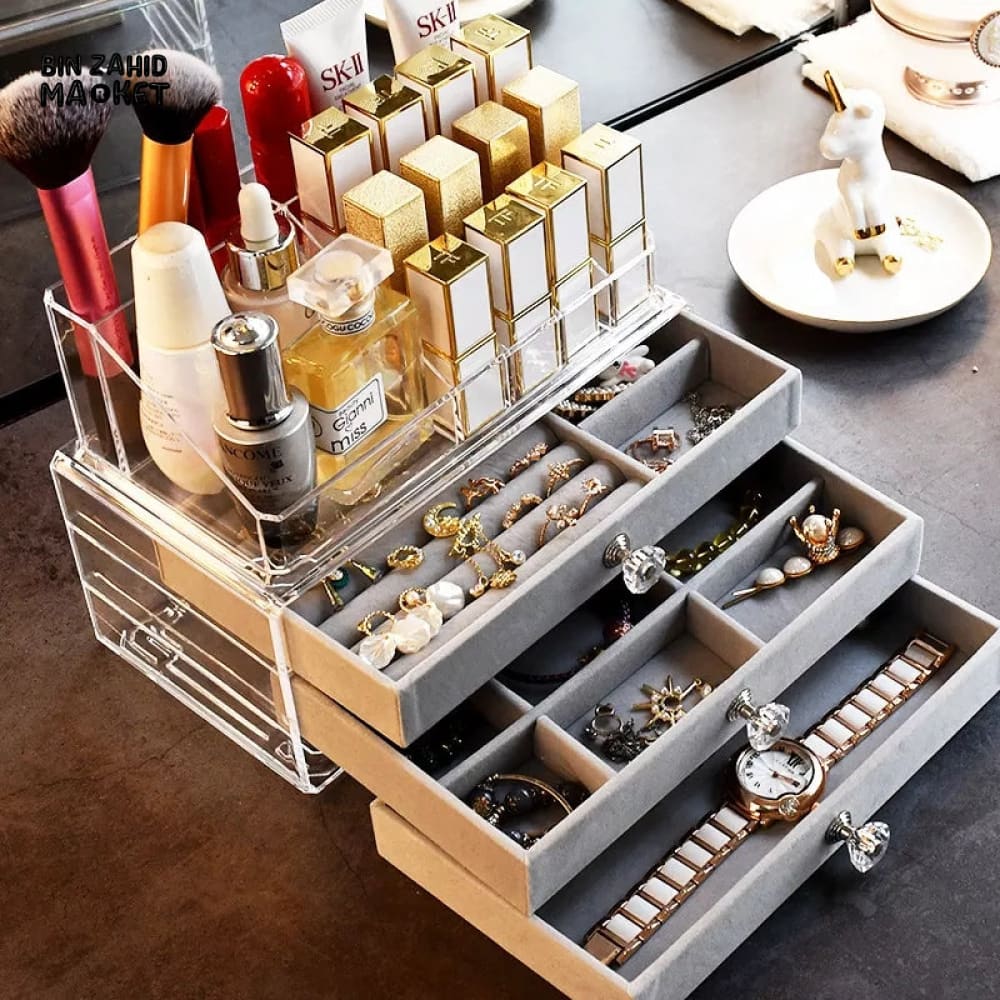 FLANNEL JEWELRY & COSMETIC ORGANIZER