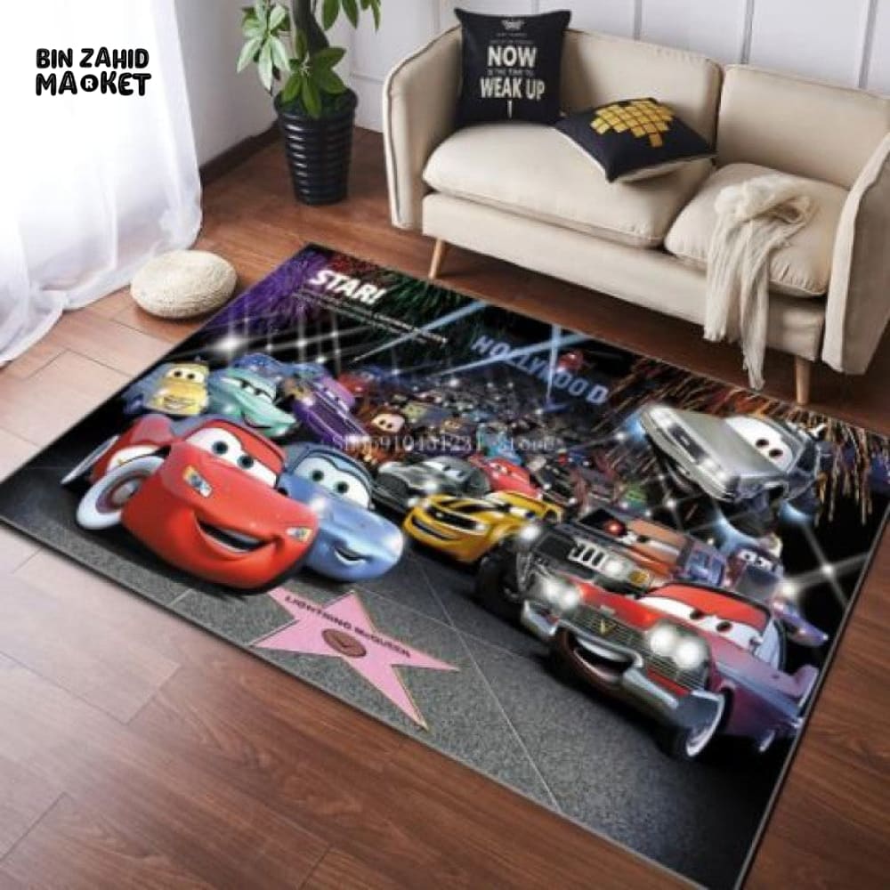 FLOOR MAT FOR LIVING ROOM AND BEDROOM DECOR - DISNEY LIGHTNING MCQUEEN CAR TOY