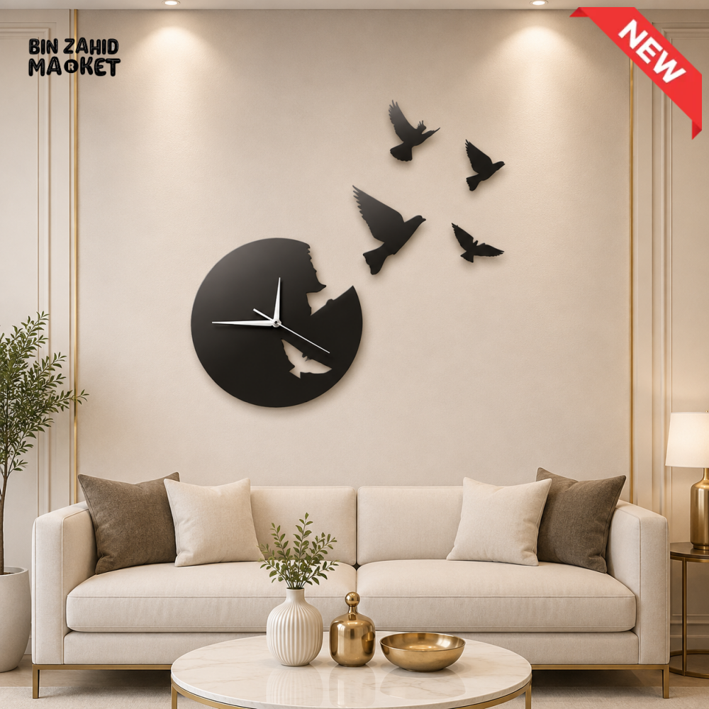FLYING BIRDS MODERN DECORATIVE WALL CLOCK