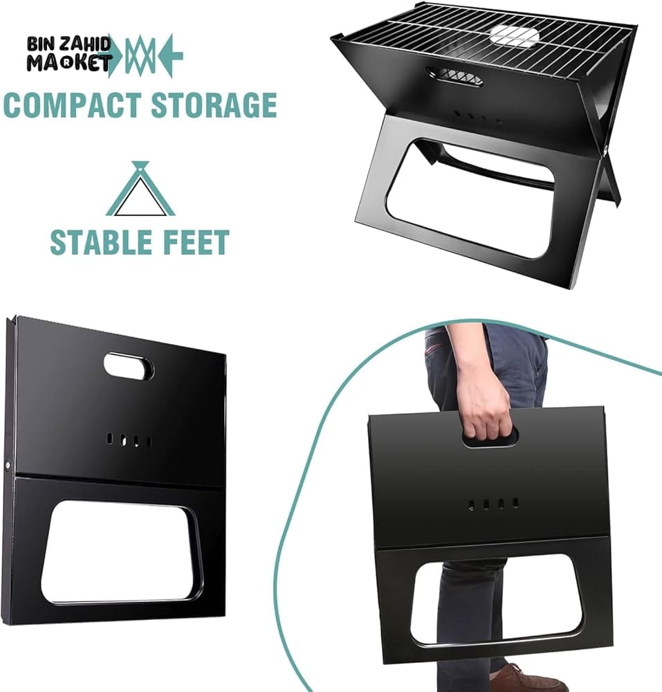 FOLDABLE BBQ GRILL - PORTABLE & EASY TO CARRY