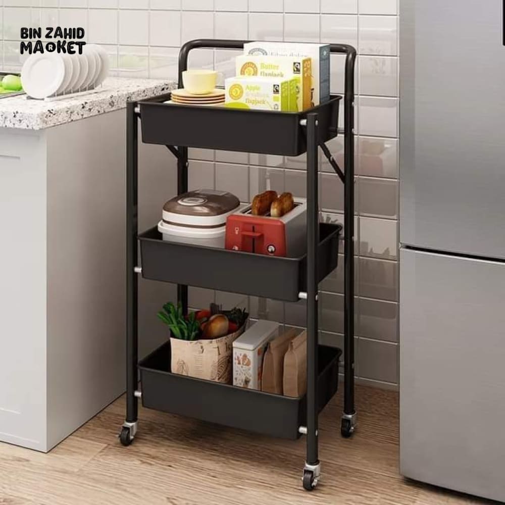FOLDABLE METAL TROLLEY Black