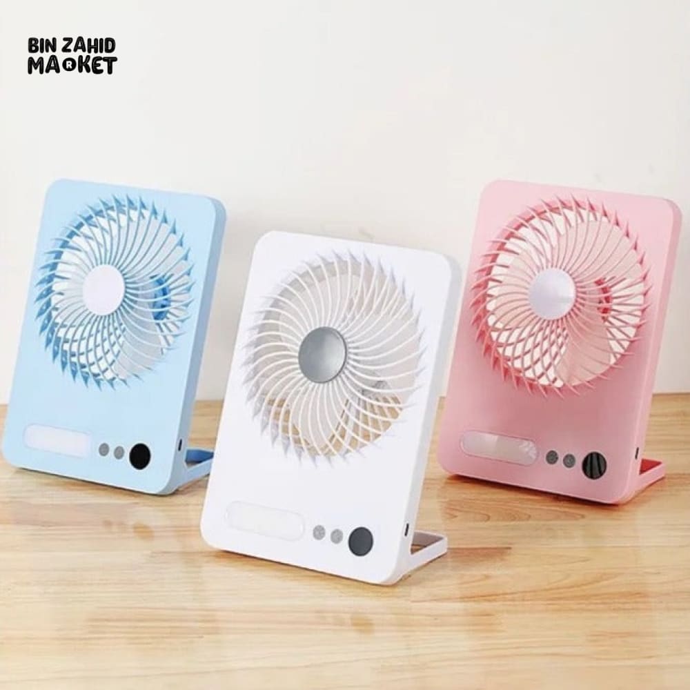 FOLDABLE SLIM MINI SUMMER DESK FAN WITH LED LIGHT